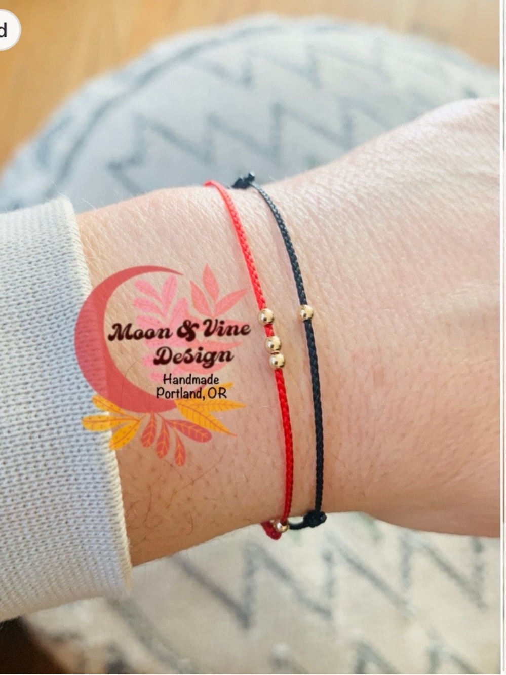 Solid 14K Gold Kabbalah 3 Bead Adjustable Bracelet ✨ Handmade✨